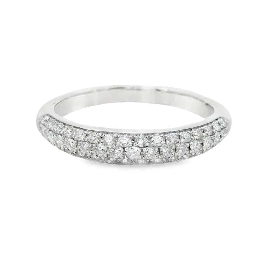18kt White Gold Diamond Pave Wedding Ring (0.4ct)