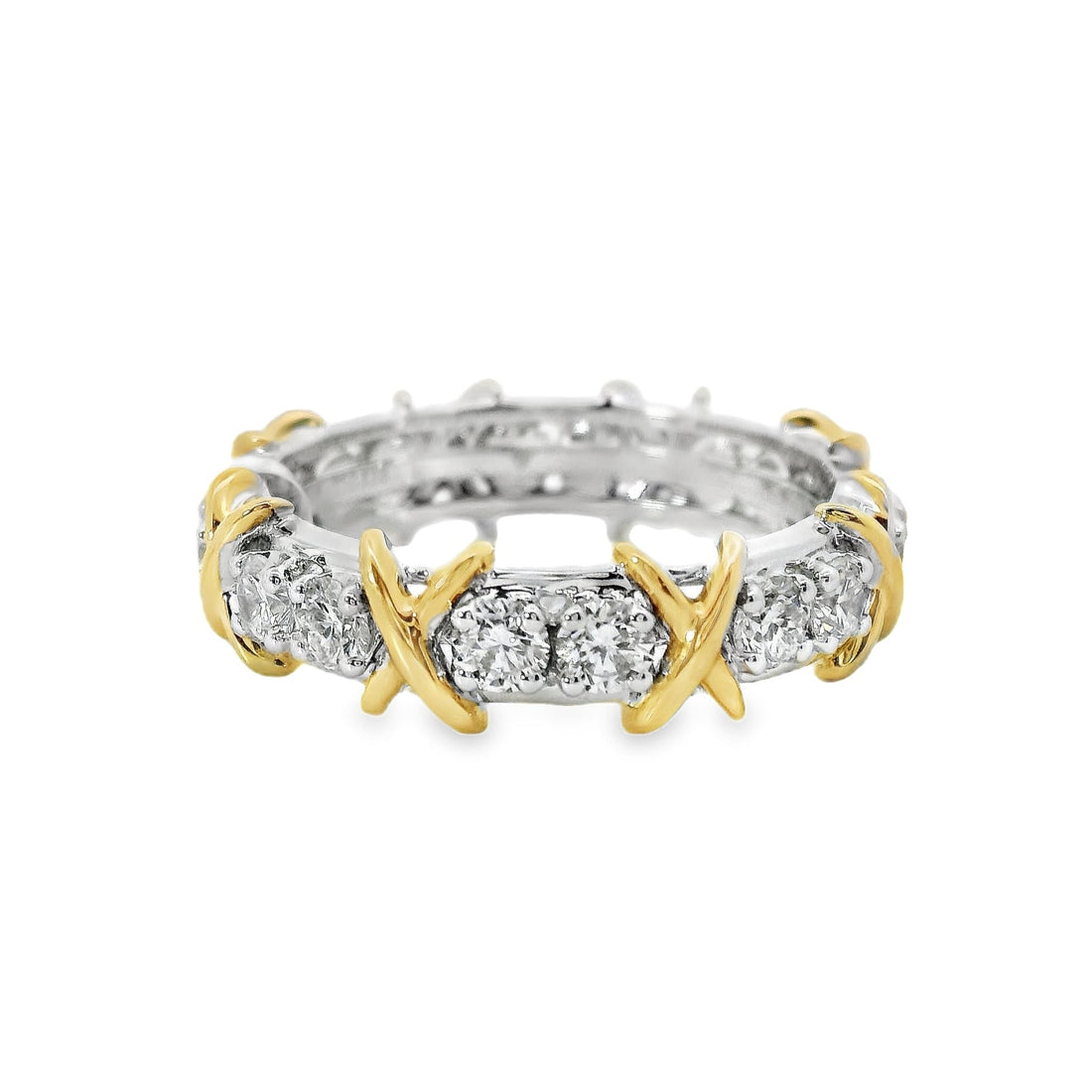 18kt Two-Tone Gold Natural Diamond Wedding Ring (1.17ct)