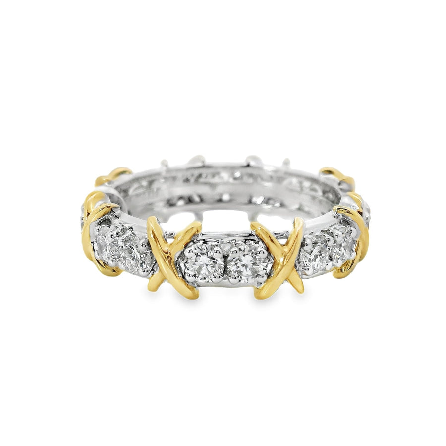 18kt Two-Tone Gold Natural Diamond Wedding Ring (1.17ct)
