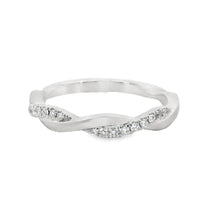 18kt White Gold Diamond Twisted Wedding Ring (0.13ct)