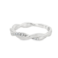 18kt White Gold Diamond Twisted Wedding Ring (0.13ct)