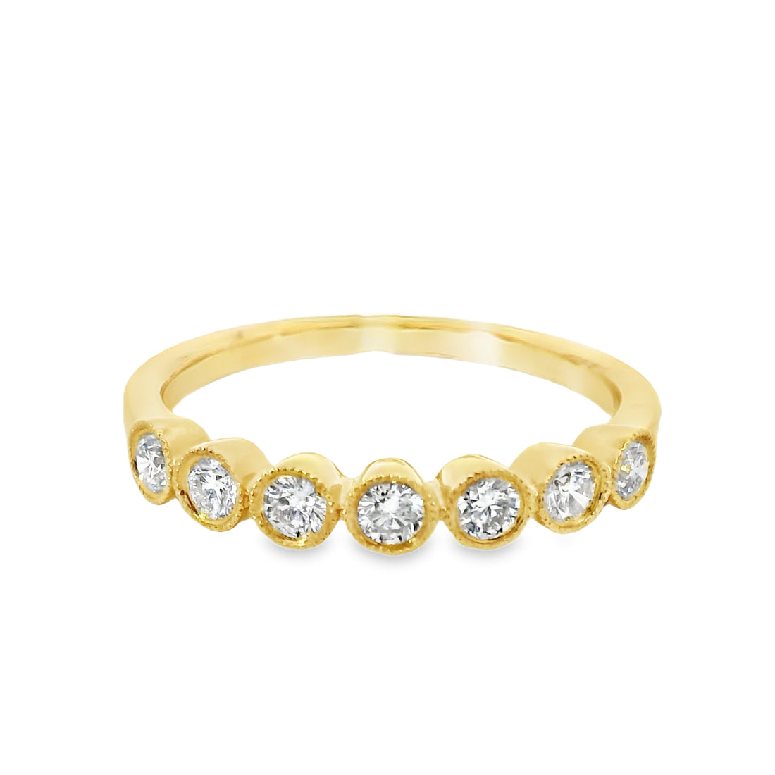 18kt Yellow Gold Diamond Bezel Wedding Ring (0.35ct)