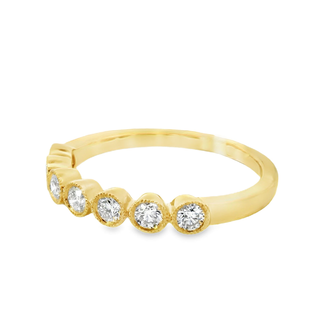 18kt Yellow Gold Diamond Bezel Wedding Ring (0.35ct)