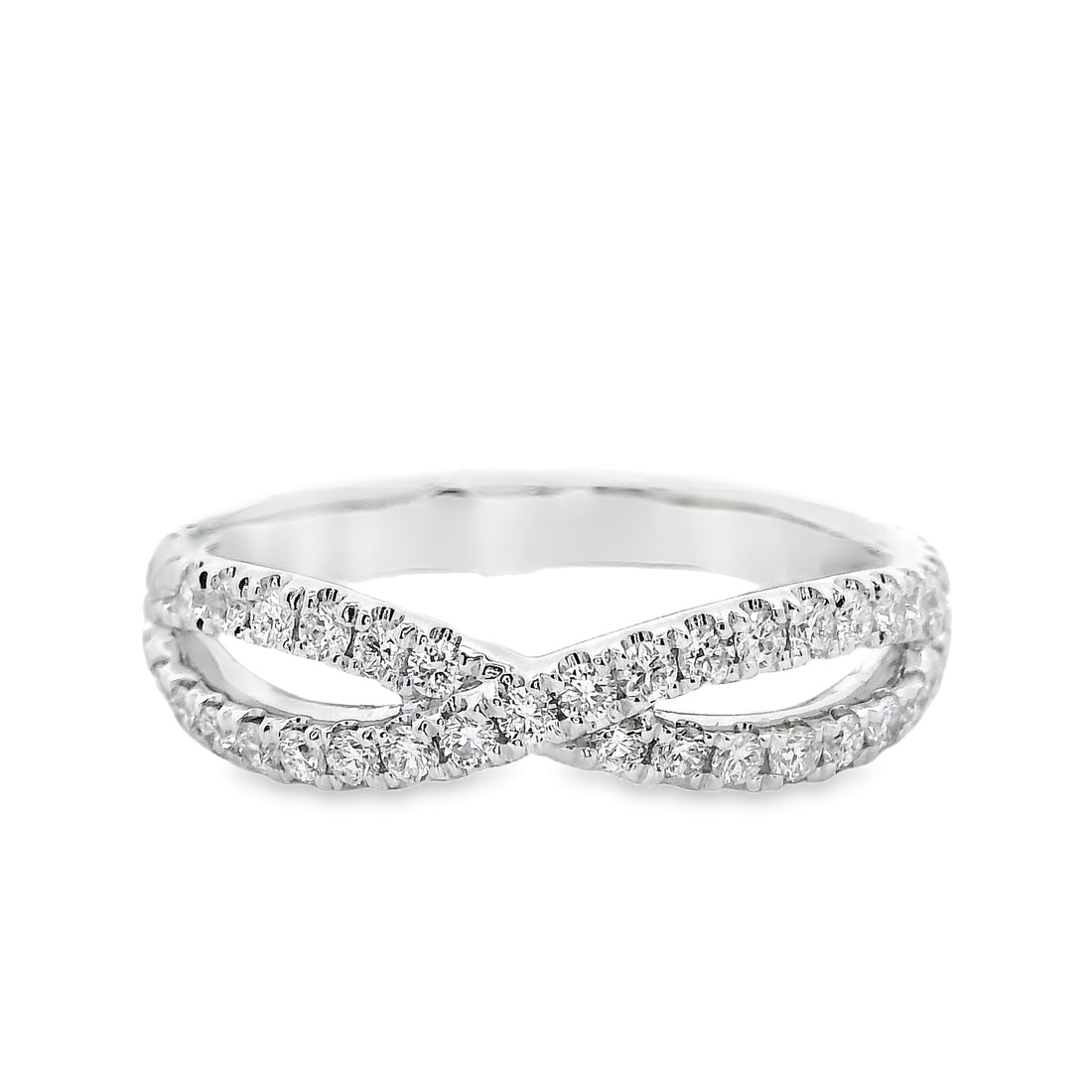 18kt White Gold Diamond Curved Ring (0.55ct)