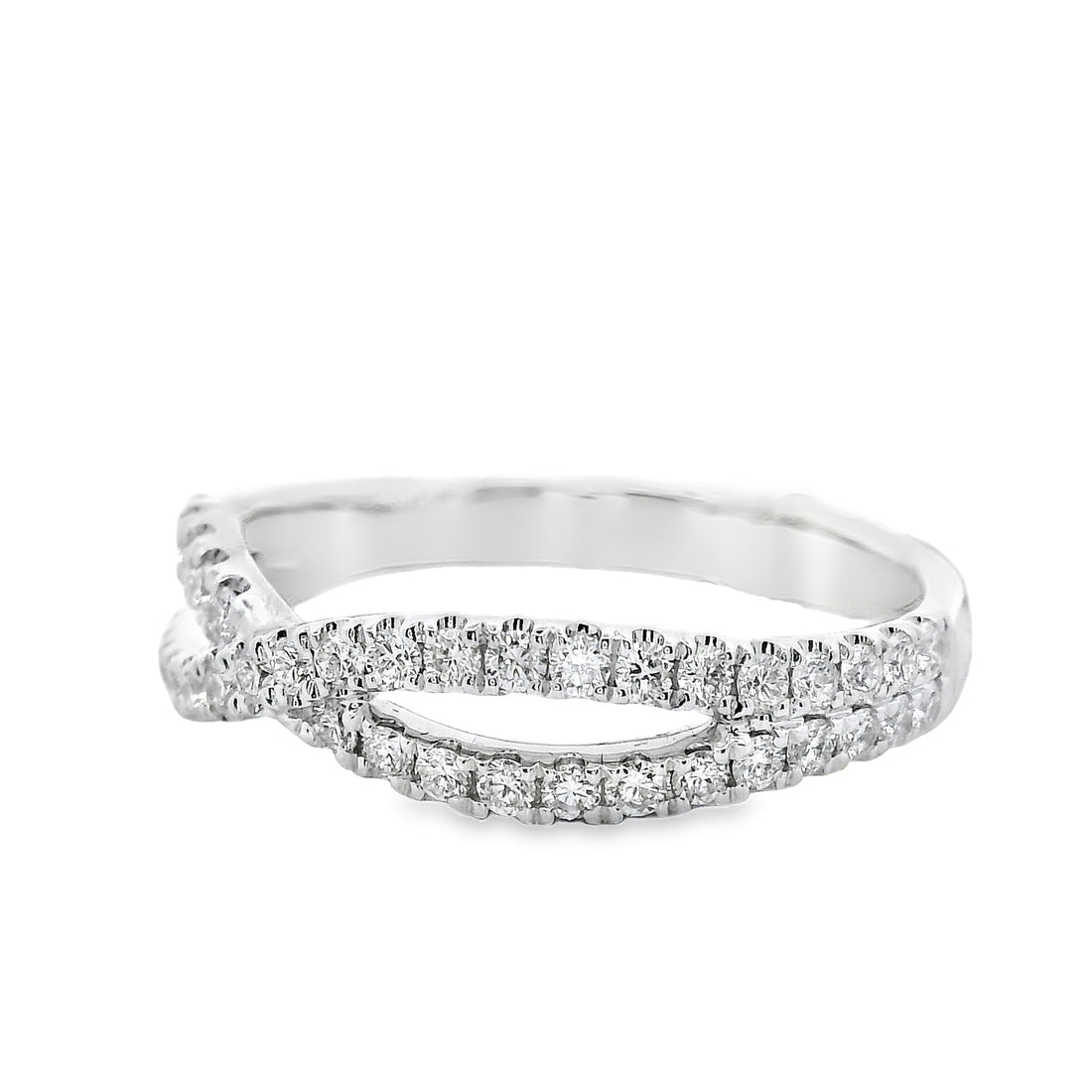 18kt White Gold Diamond Curved Ring (0.55ct)