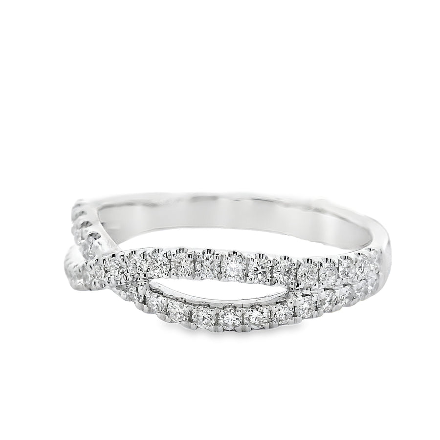 18kt White Gold Diamond Curved Ring (0.55ct)