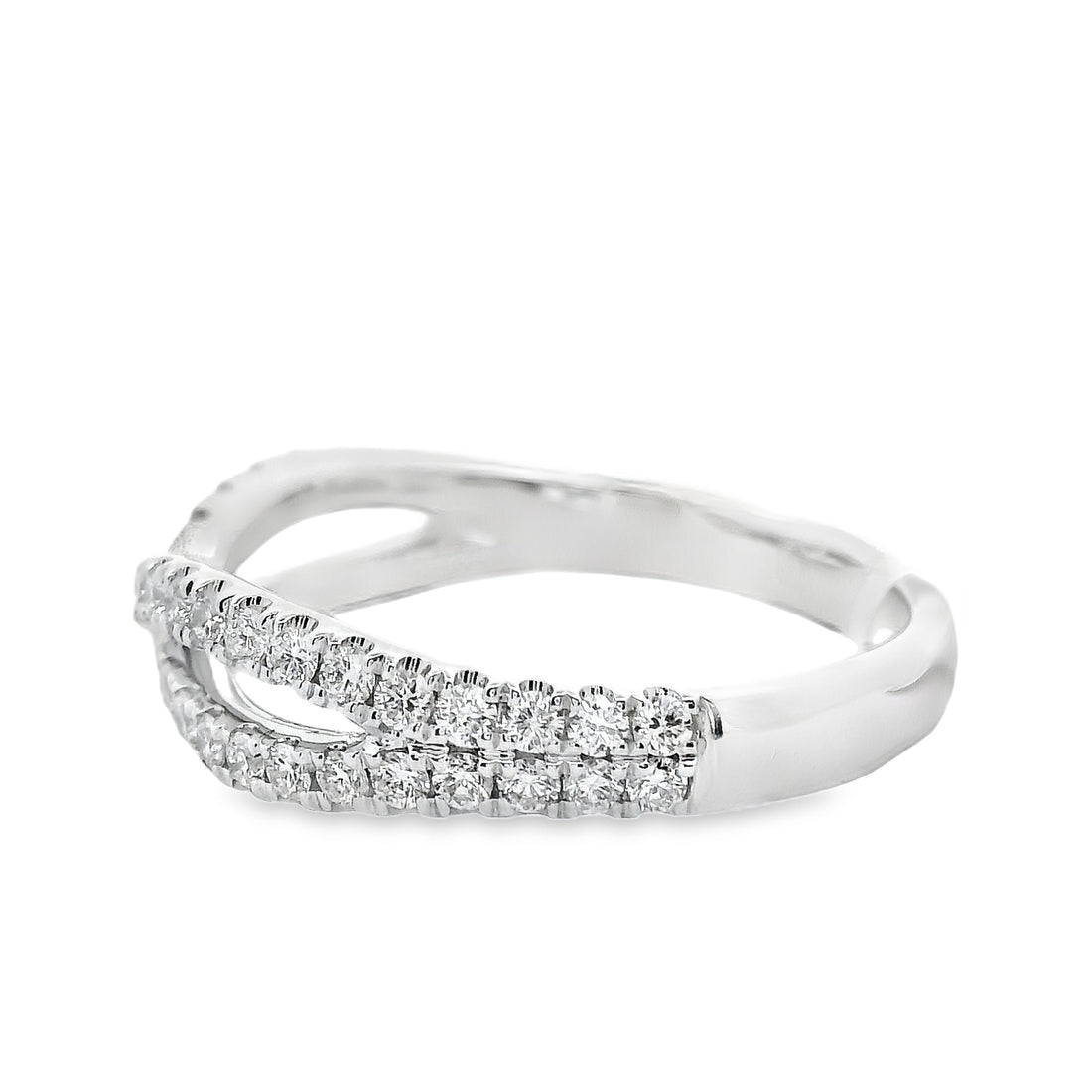 18kt White Gold Diamond Curved Ring (0.55ct)