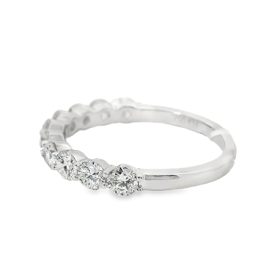 18kt White Gold Diamond Shared Prong Wedding Ring (1.01ct)