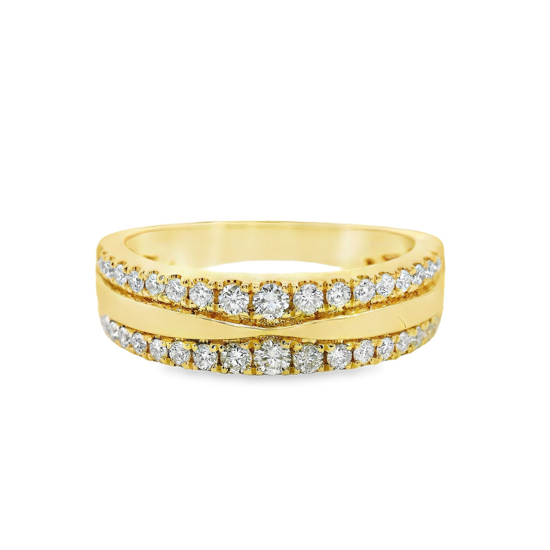 18kt Yellow Gold Natural Round Diamond Wedding Ring (.41ct)