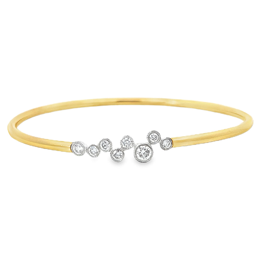 Simon G 18K Two Tone Diamond Bangle Bracelet (.40ct)