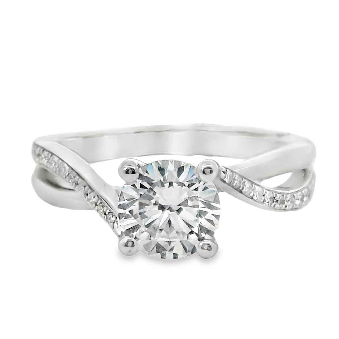 18kt White Gold Natural Round Diamond Engagement Ring (0.11ct)
