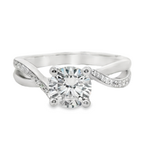 18kt White Gold Natural Round Diamond Engagement Ring (0.11ct)