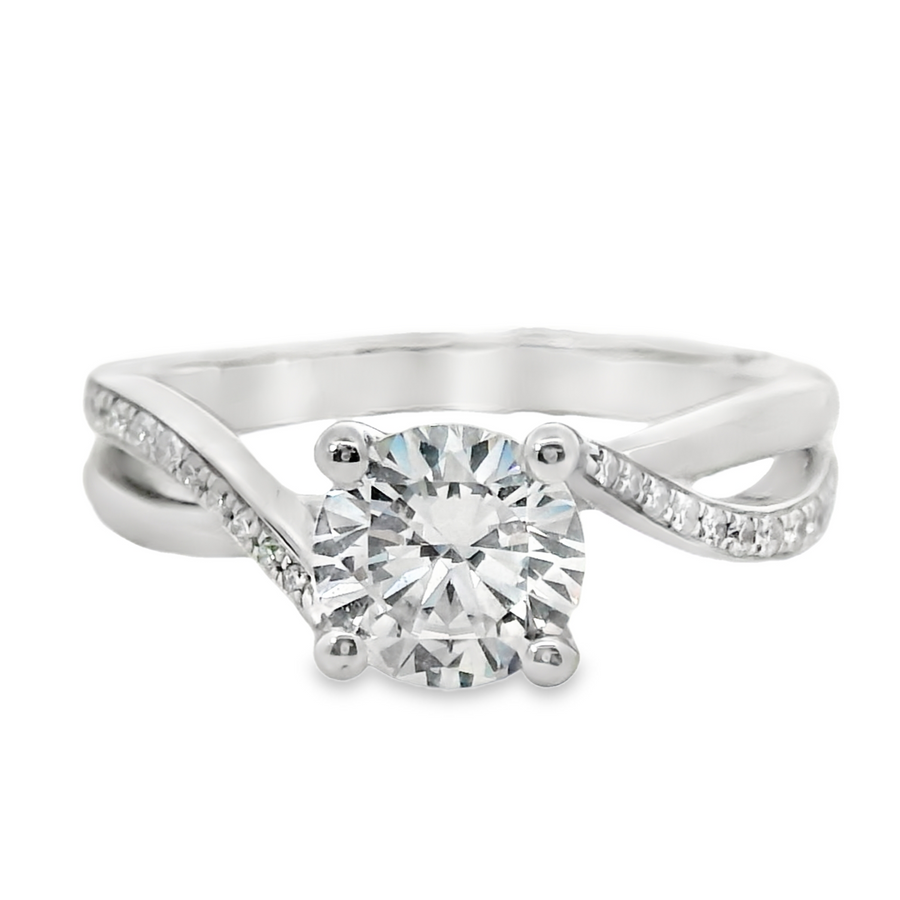 18kt White Gold Natural Round Diamond Engagement Ring (0.11ct)