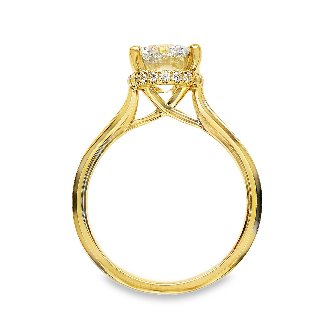 18kt Yellow Gold Lab-Grown Round Diamond and Natural Round Diamond Engagement Ring (2.15ct)