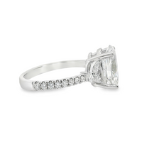 18kt White Gold Lab-Grown Oval and Natural Marquise and Full Cut Diamond Engagement Ring (3.01ct)