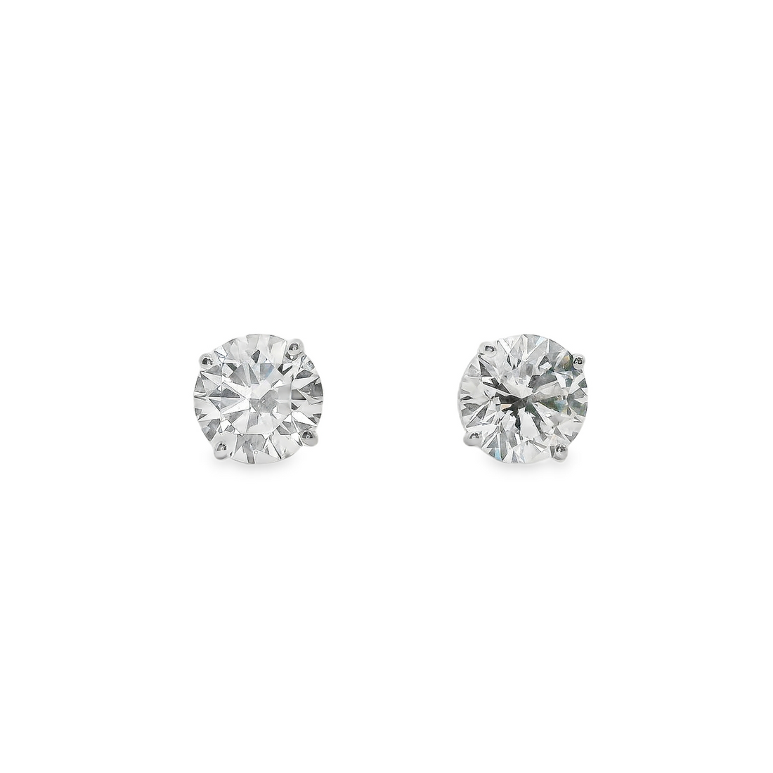 14kt White Gold Lab-Grown Round Diamond Stud Earrings (2.50ct)