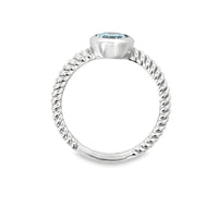 14kt White Gold Oval Natural Blue Topaz and Ring (1.43ct)