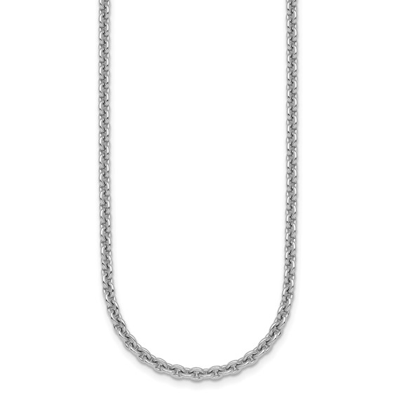 Sterling Silver 20" Rolo Chain With Rhodium Plating