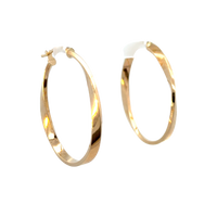 14kt Yellow Gold Italian-made Twisted Hoop Earrings (2.2g)