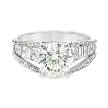 18kt White Gold Natural Round Diamond Engagement Ring (2.49ct)