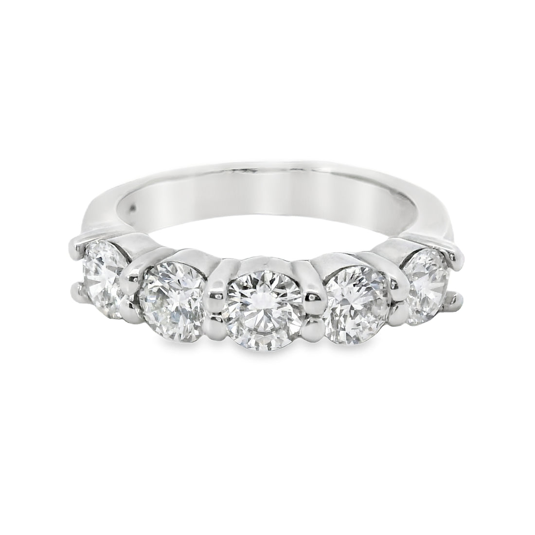 14kt White Gold Round Brilliant Diamond Anniversary Ring (1.23ct)