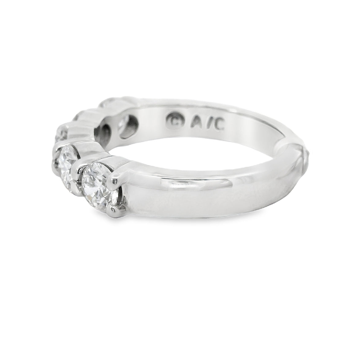 14kt White Gold Round Brilliant Diamond Anniversary Ring (1.23ct)