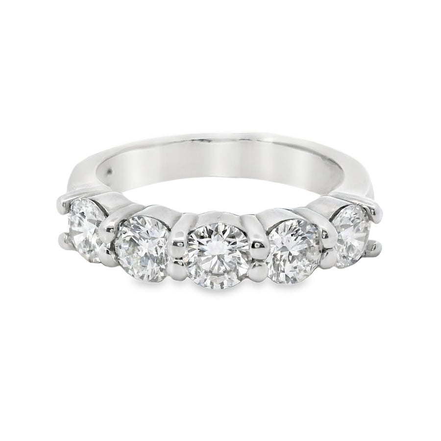 14kt White Gold Round Brilliant Diamond Anniversary Ring (1.23ct)
