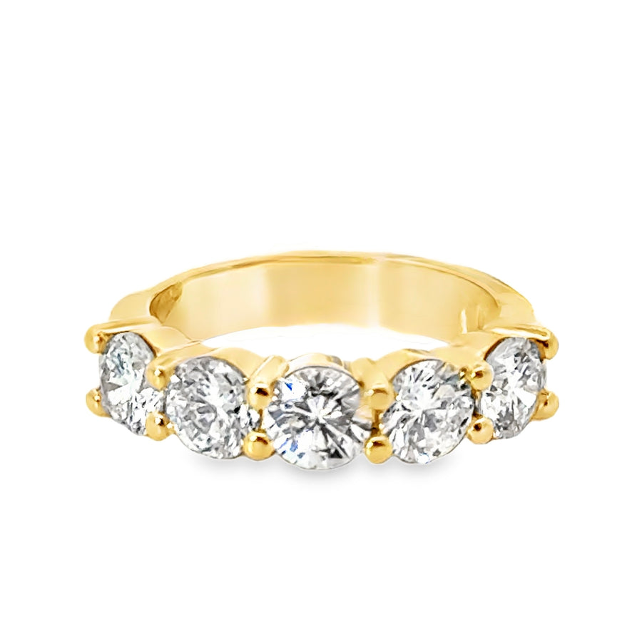 14kt Yellow Gold Lab-Grown Round Brilliant Diamond Anniversary Ring (2.53ct)