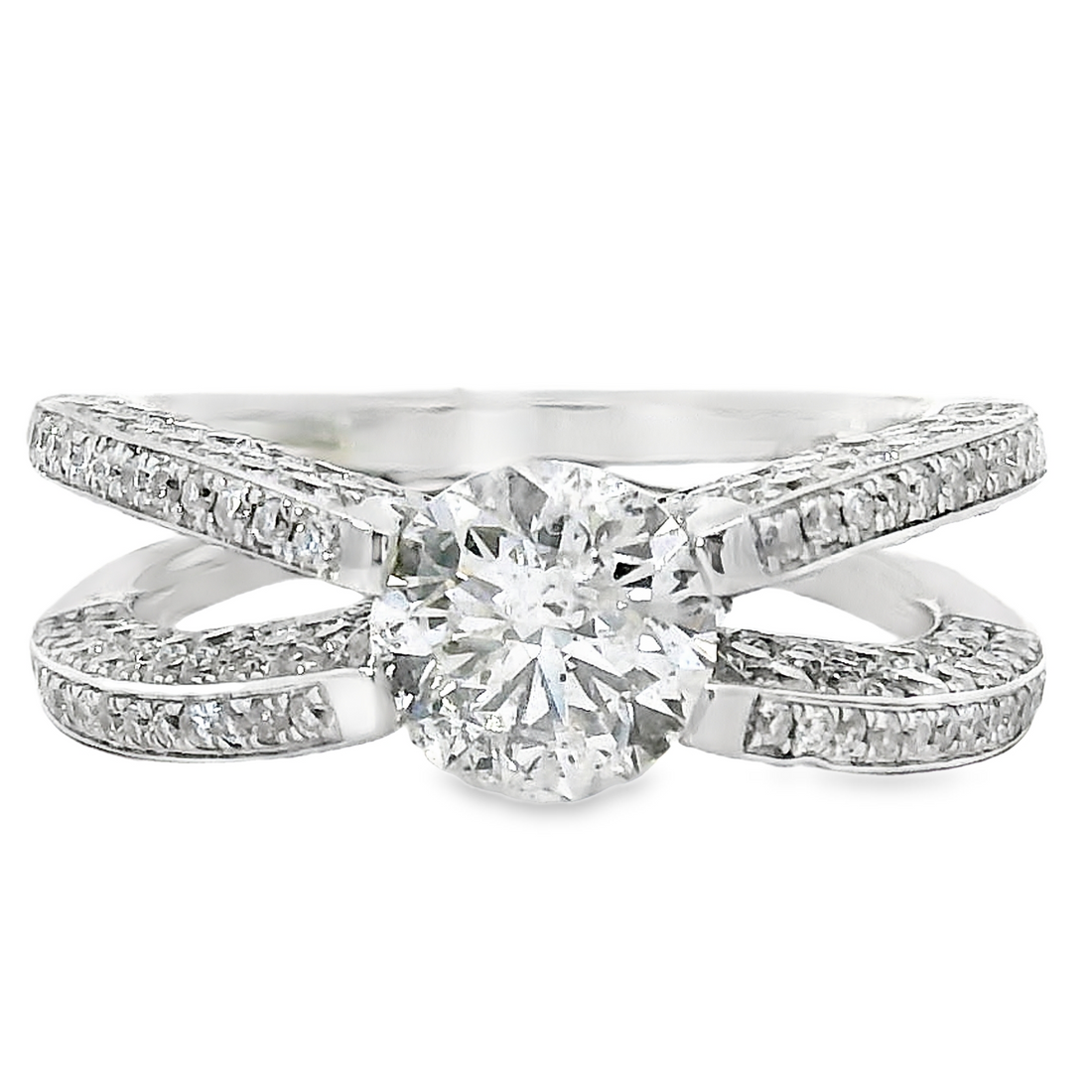 18kt White Gold Natural Round Brilliant Diamond Engagement Ring (2.71ct)