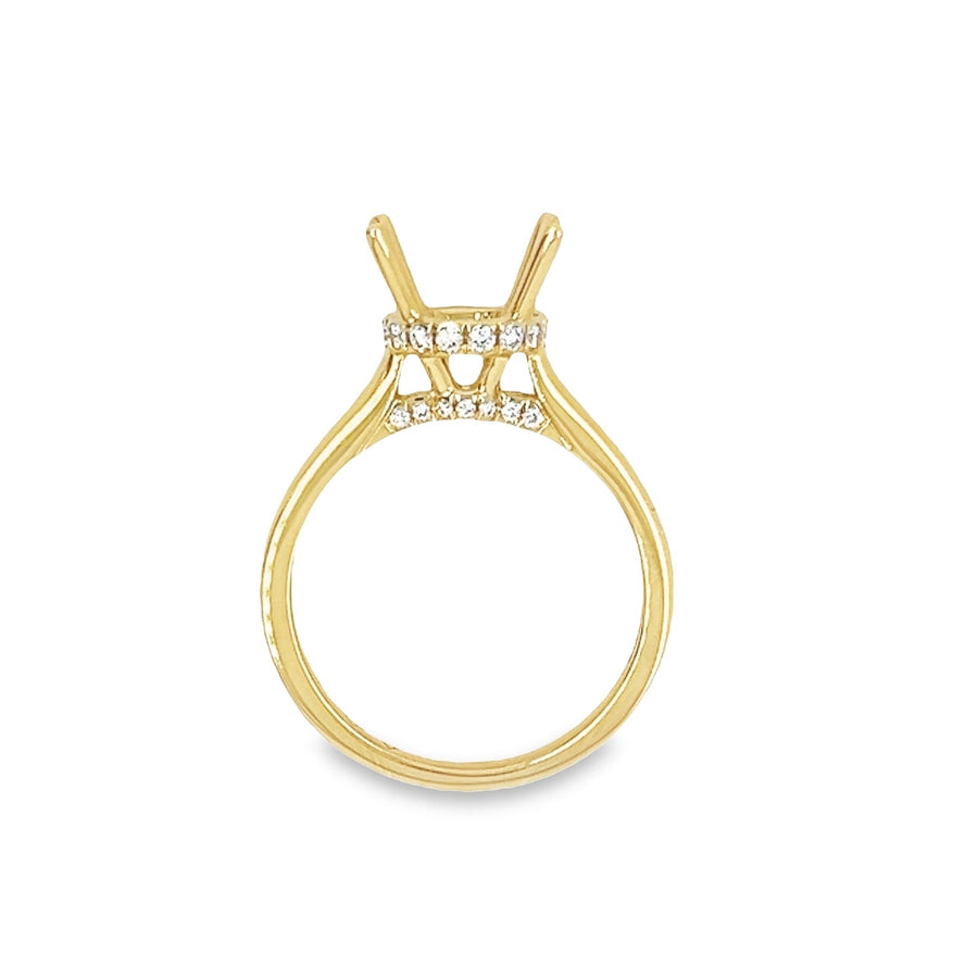 18K Yellow Gold Round Diamond Semi-Mount Ring (.20ct)