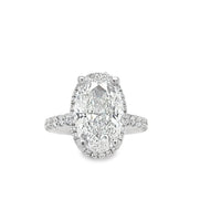 18K White Gold Lab-Grown Oval Diamond Engagement Ring (4.00ct)