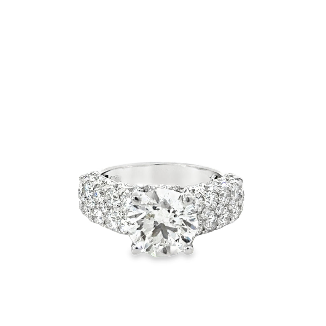 18kt White Gold Lab-Grown Round Diamond Engagement Ring (6.04ct)