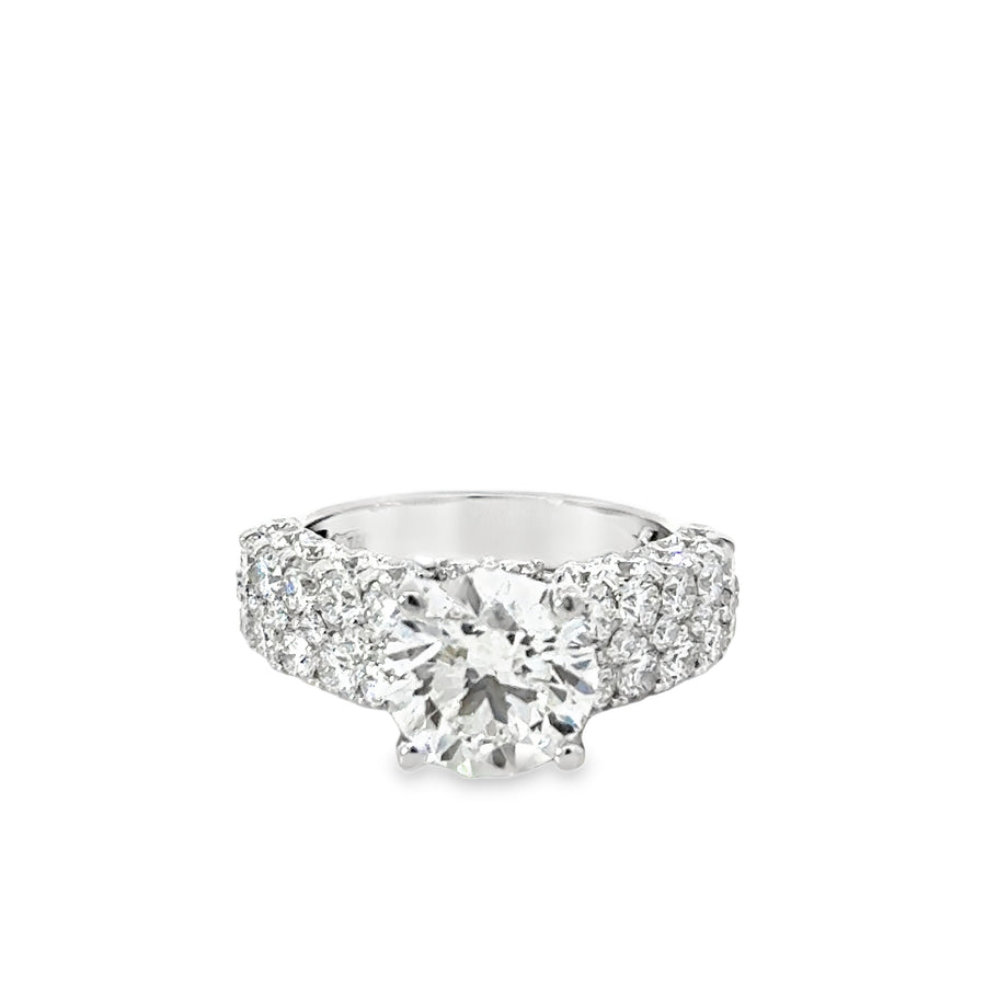 18kt White Gold Lab-Grown Round Diamond Engagement Ring (6.04ct)