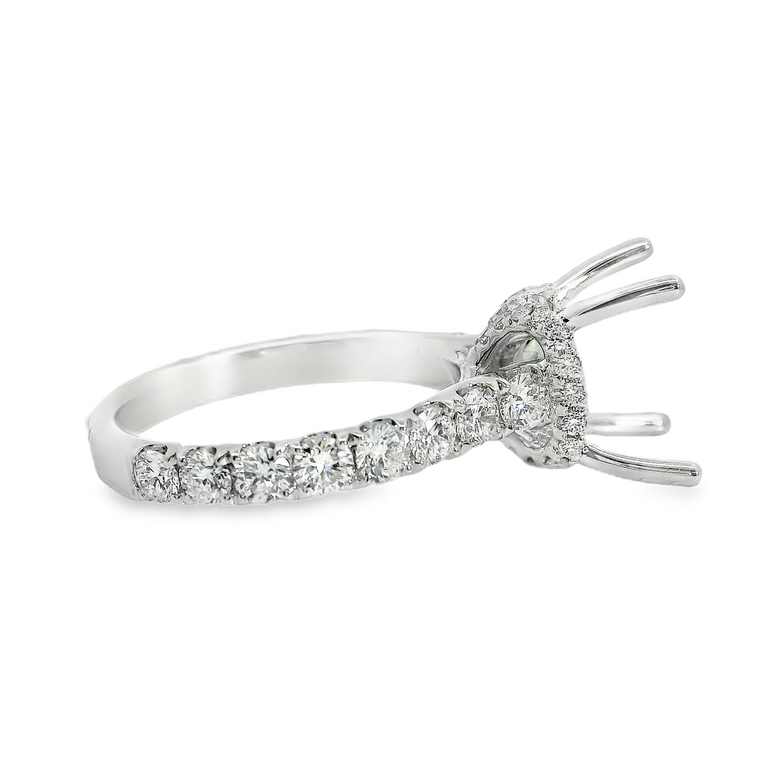 18kt White Gold Natural Round Diamond Semi-Mount Ring (1.43ct)