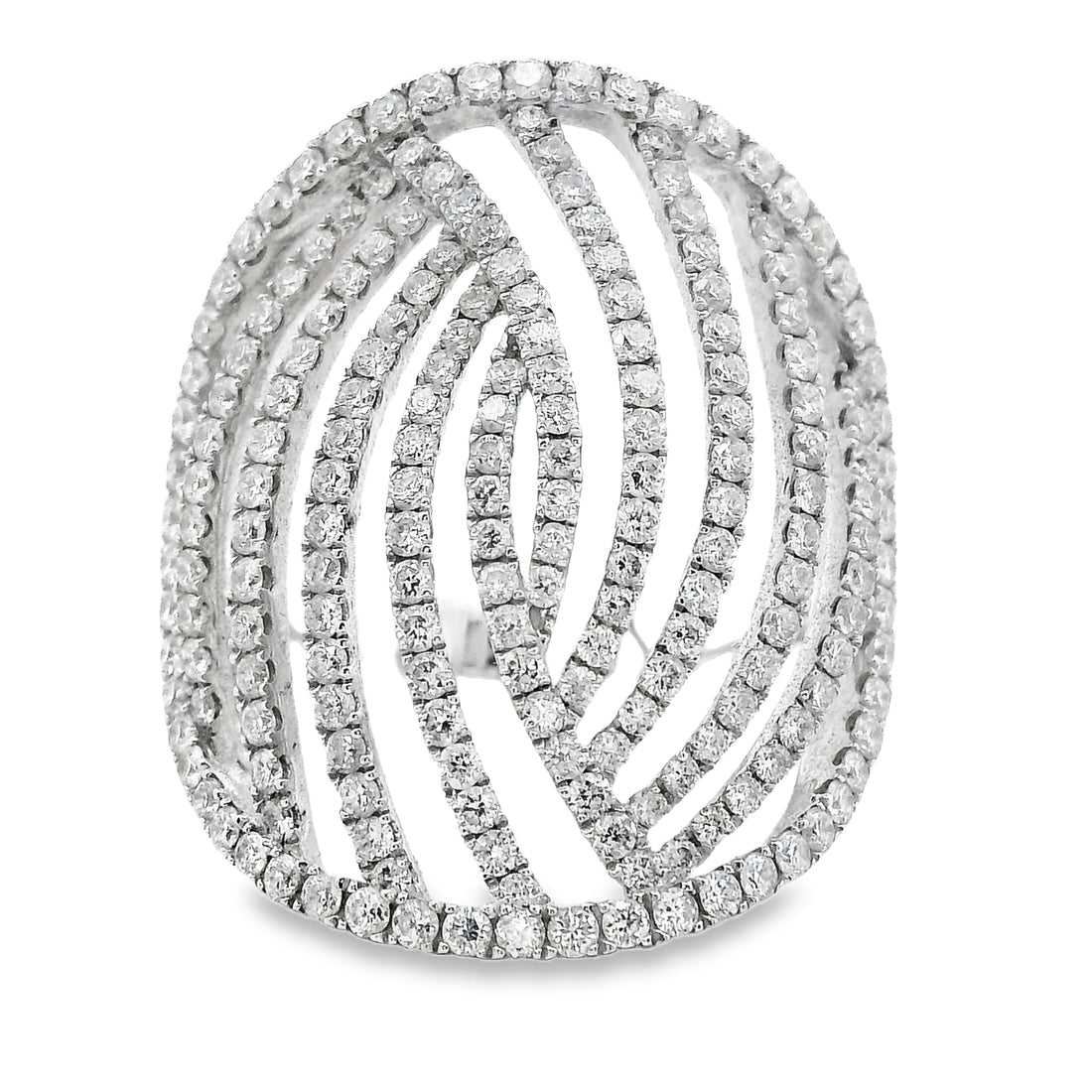 18kt White Gold Natural Diamond Free Form Ring (1.65ct)