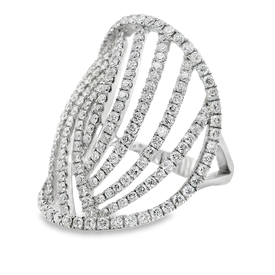 18kt White Gold Natural Diamond Free Form Ring (1.65ct)