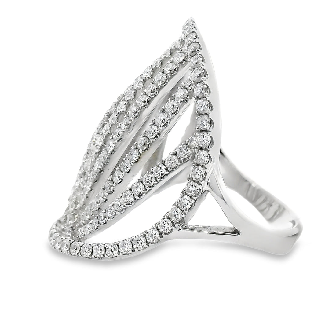 18kt White Gold Natural Diamond Free Form Ring (1.65ct)