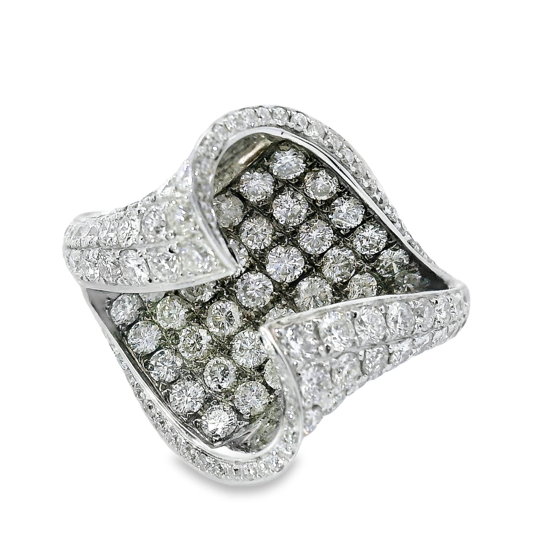 18kt White Gold Natural Diamond Free Form Ring (1.61ct)