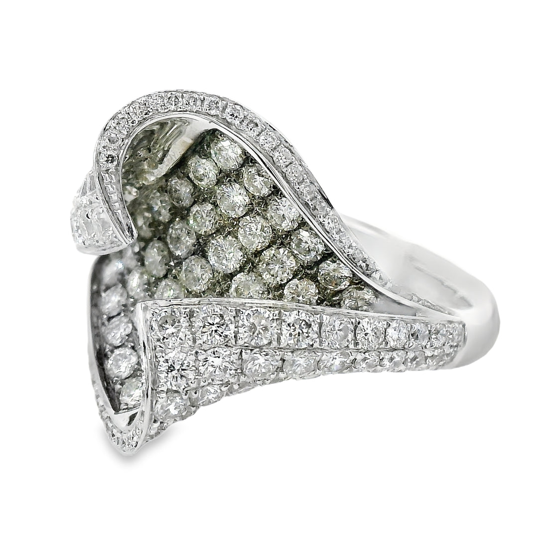 18kt White Gold Natural Diamond Free Form Ring (1.61ct)