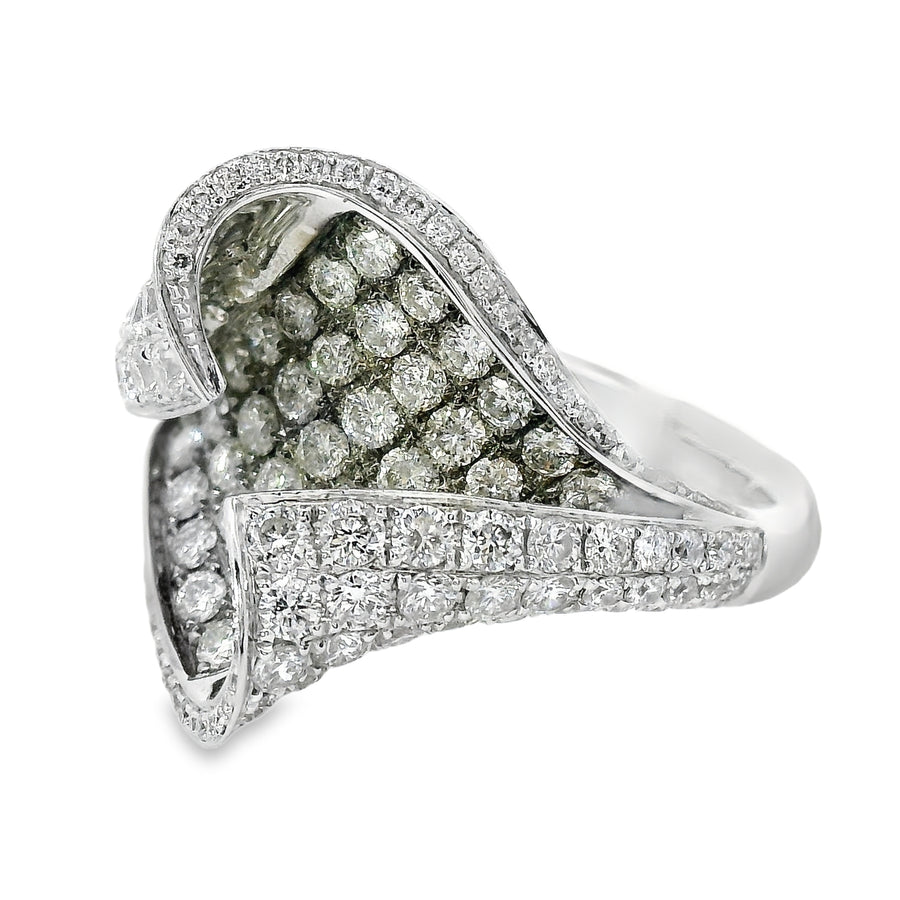 18kt White Gold Natural Diamond Free Form Ring (1.61ct)