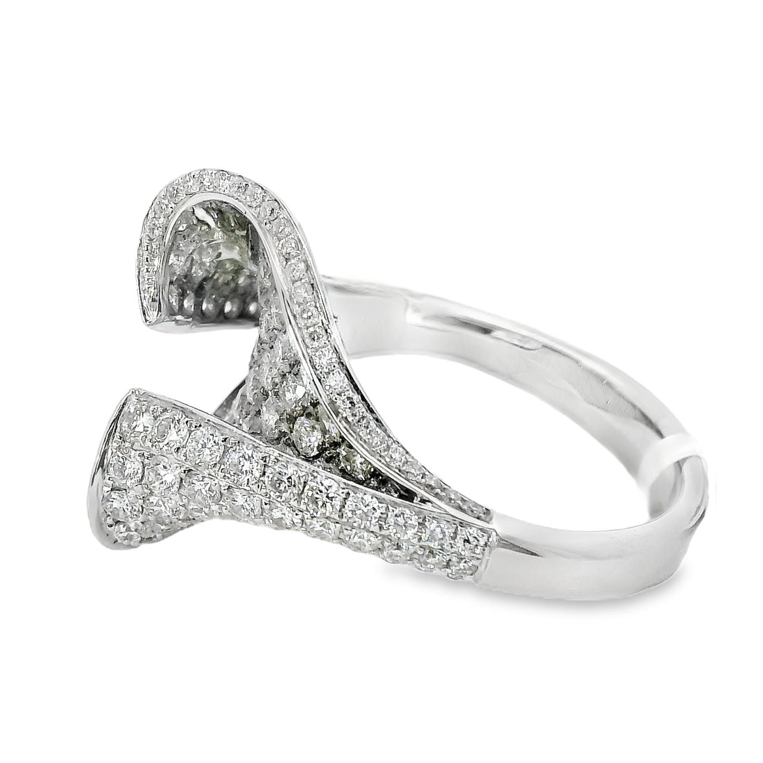 18kt White Gold Natural Diamond Free Form Ring (1.61ct)