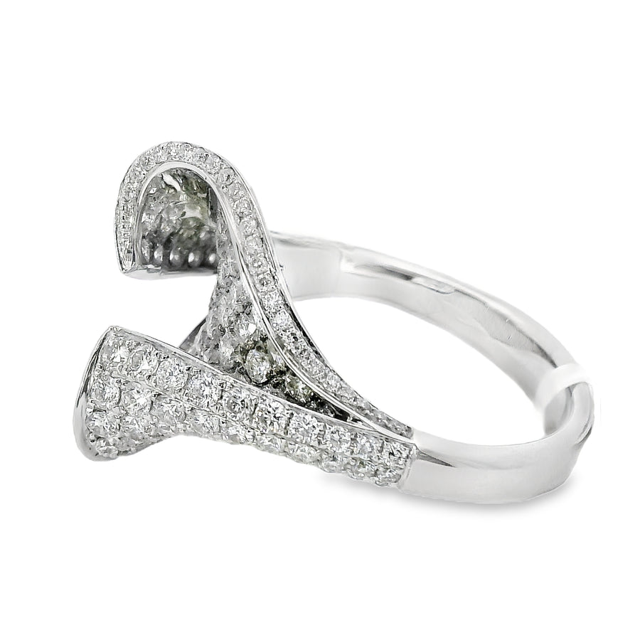 18kt White Gold Natural Diamond Free Form Ring (1.61ct)