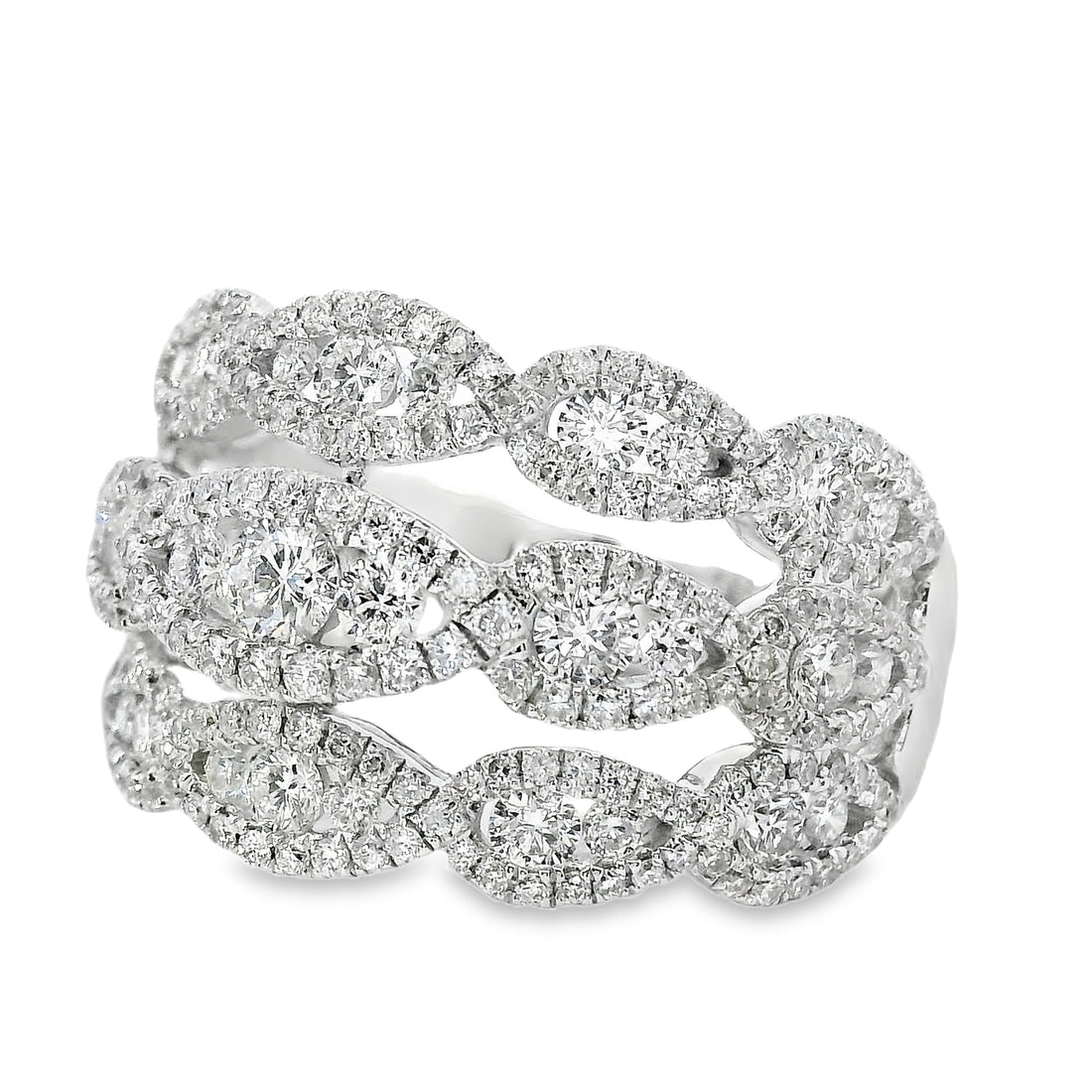 18kt White Gold Natural Diamond Free Form Ring (1.63ct)
