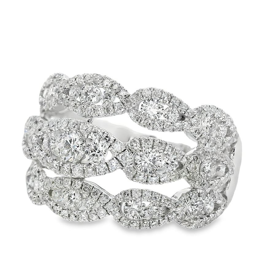 18kt White Gold Natural Diamond Free Form Ring (1.63ct)
