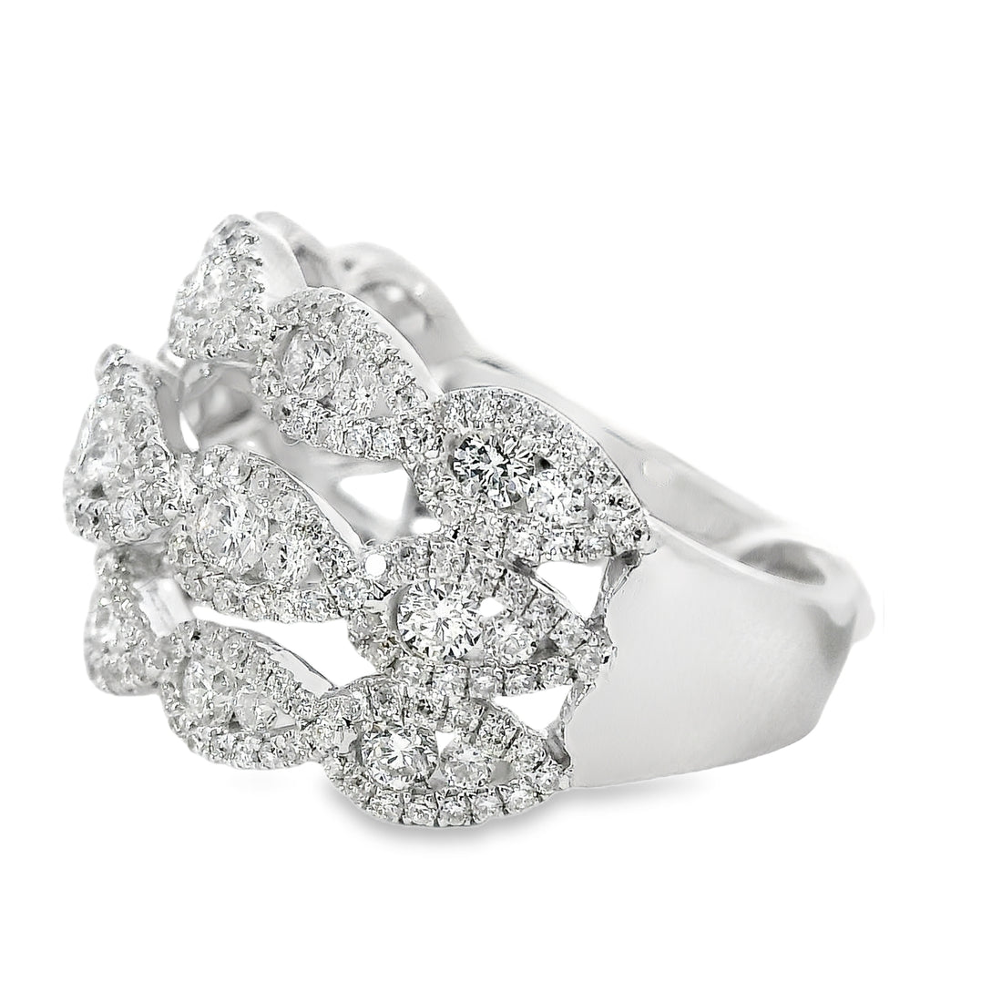 18kt White Gold Natural Diamond Free Form Ring (1.63ct)
