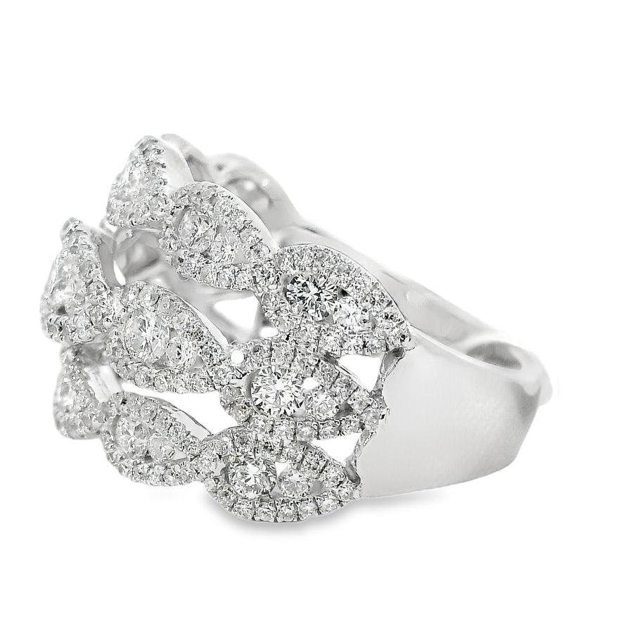 18kt White Gold Natural Diamond Free Form Ring (1.63ct)