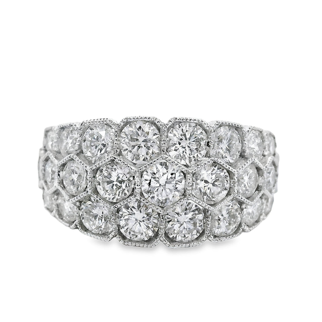 18kt White Gold Natural Diamond Free Form Ring (2.27ct)