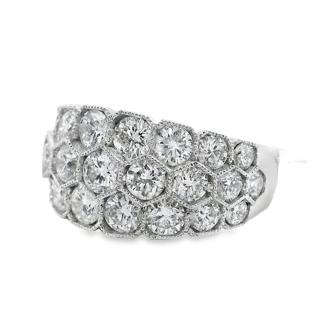 18kt White Gold Natural Diamond Free Form Ring (2.27ct)