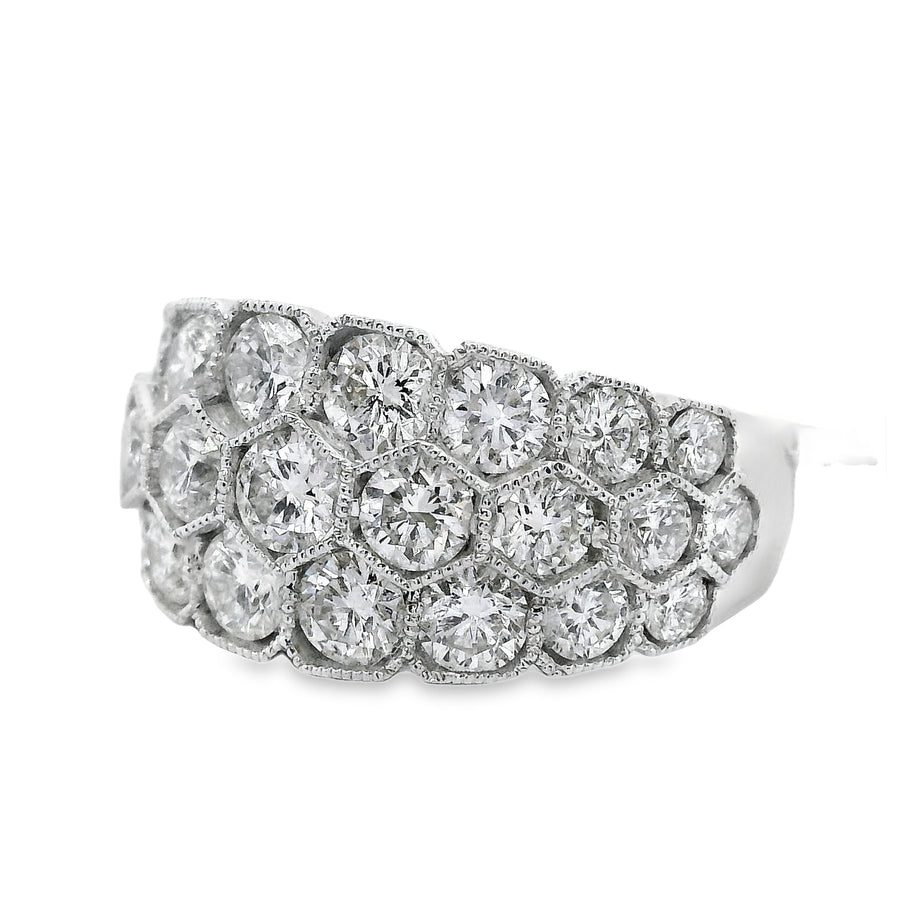 18kt White Gold Natural Diamond Free Form Ring (2.27ct)