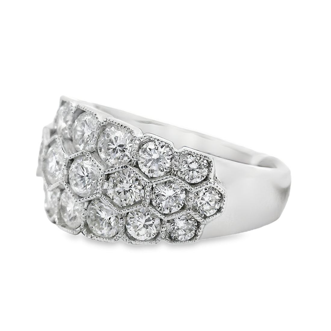 18kt White Gold Natural Diamond Free Form Ring (2.27ct)